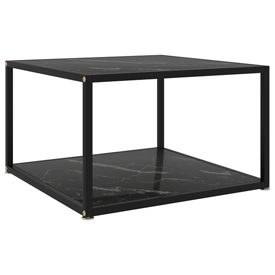 Dermot Square Glass Coffee Table In Black Marble Effect