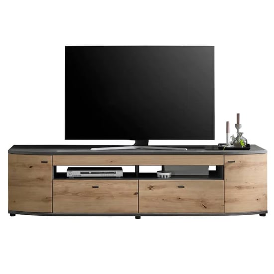 Read more about Derry wooden tv stand with 2 doors 2 drawers in artisan oak