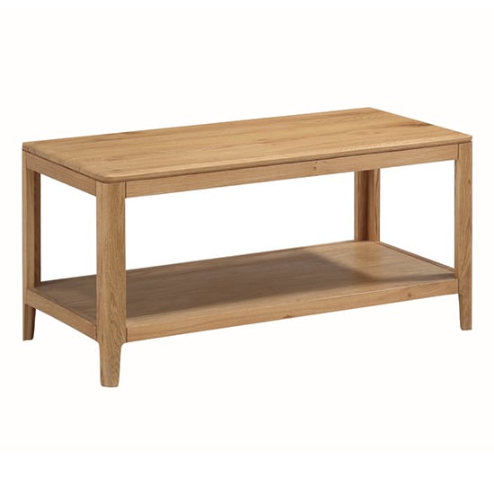 Product photograph of Derry Wooden Coffee Table With Undershelf In Oak from Furniture in Fashion