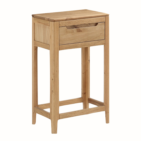 Product photograph of Derry Wooden Console Table With 1 Drawer In Oak from Furniture in Fashion