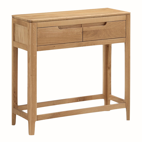 Read more about Derry wooden console table with 2 drawers in oak