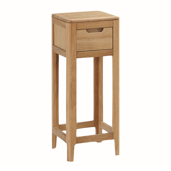 Read more about Derry wooden end table tall with 1 drawer in oak