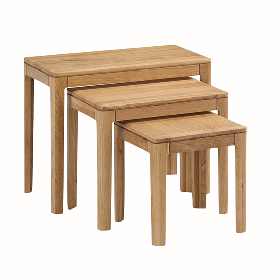 Derry Wooden Nest Of 3 Tables In Oak