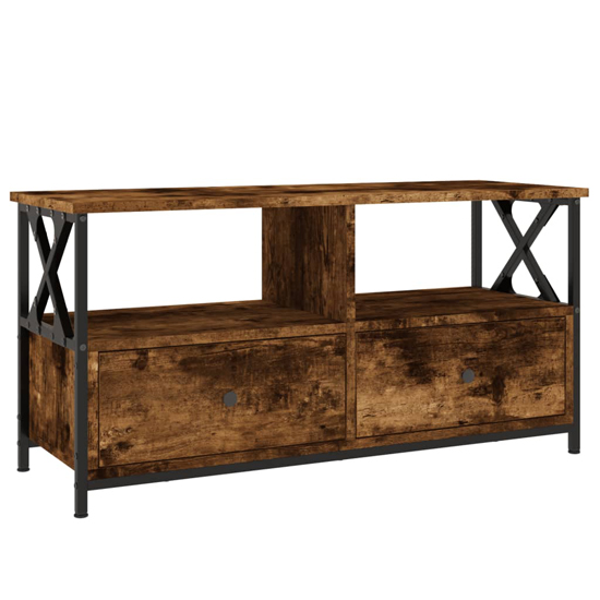 Derval Wooden TV Stand With 2 Drawers In Smoked Oak