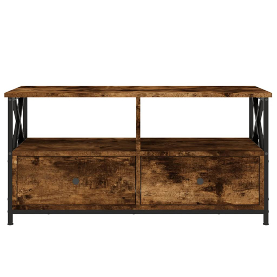Derval Wooden TV Stand With 2 Drawers In Smoked Oak