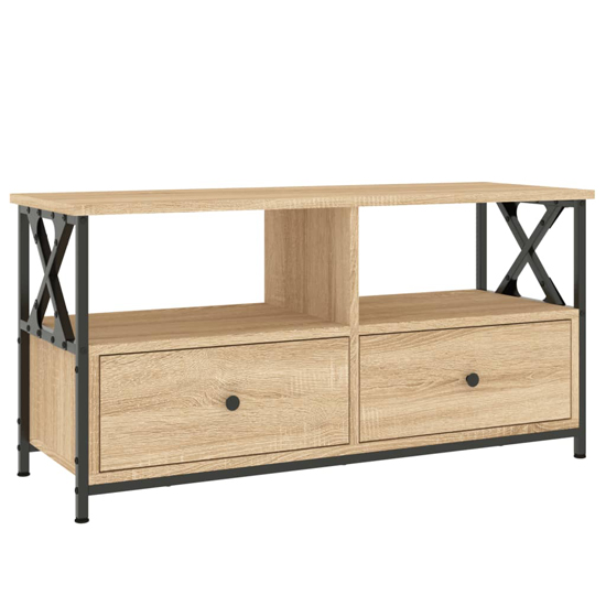 Derval Wooden TV Stand With 2 Drawers In Sonoma Oak