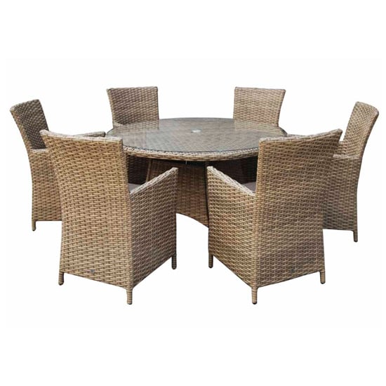 Derya Glass Top 135cm Dining Table With 6 High Back Chairs