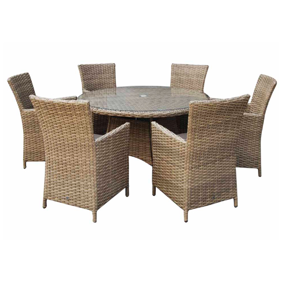 Read more about Derya glass top 135cm dining table with 6 high back chairs