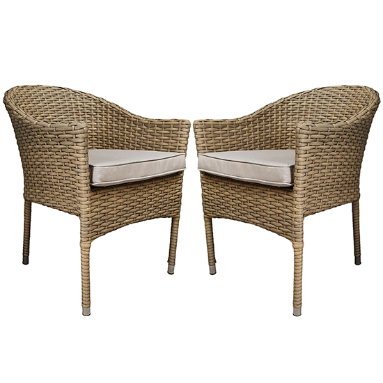 Read more about Derya natural wicker stacking dining chairs in pair