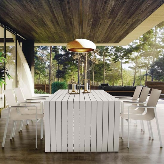 Dunstar Outdoor 220cm Aluminium Dining Table In White_3