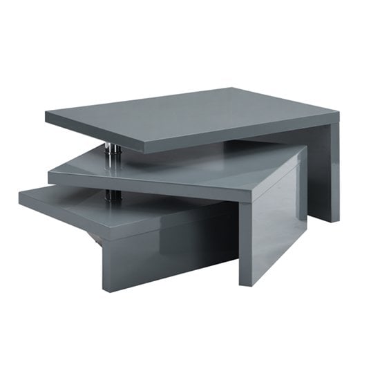 Design Rotating High Gloss Coffee Table With 3 Tops In Grey_5