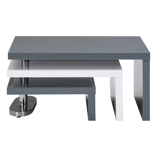 Design Rotating High Gloss Coffee Table In Grey And White_4