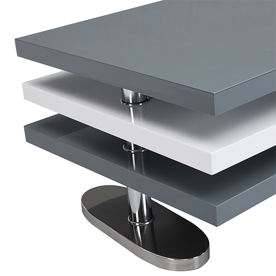 Design Rotating High Gloss Coffee Table In Grey And White_9