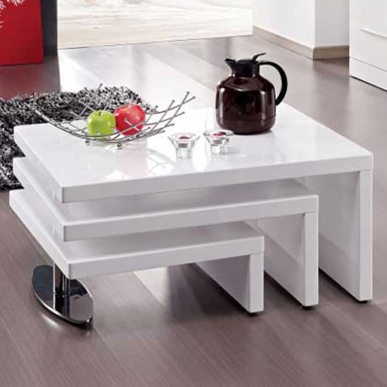 Design Rotating High Gloss Coffee Table In White With 3 Tops_3