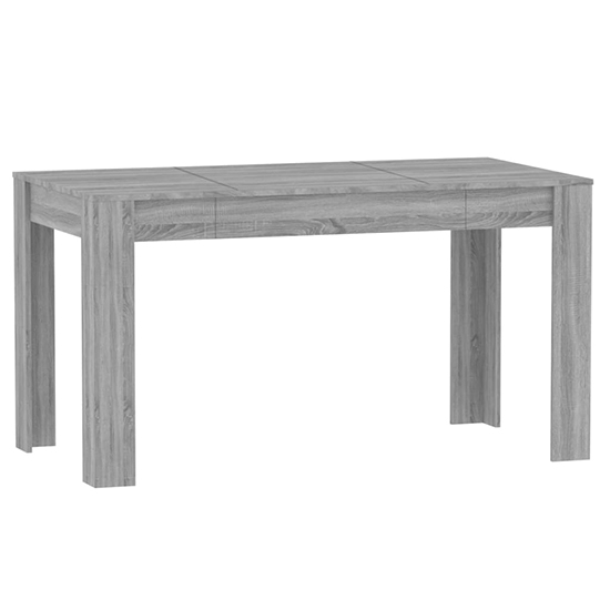desirus rectangular wooden dining table in grey sonoma oak