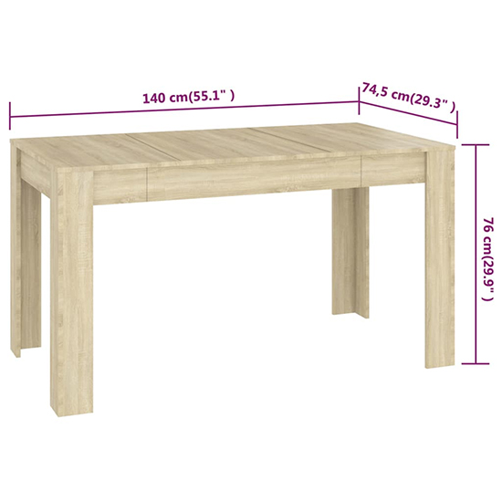 Desirus Rectangular Wooden Dining Table In Sonoma Oak