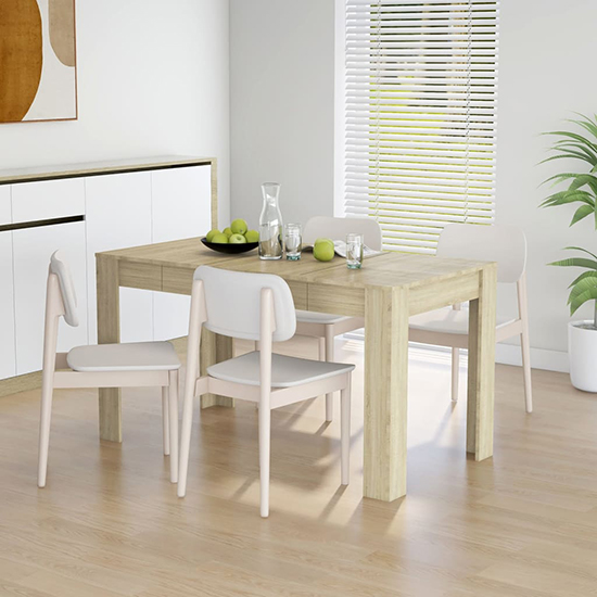 Desirus Rectangular Wooden Dining Table In Sonoma Oak