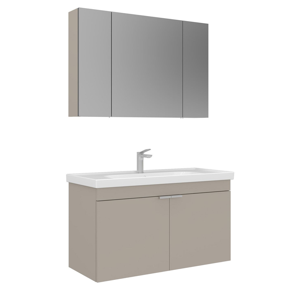 Desna 1000mm Wooden Wall Mounted Bathroom Furniture Set with 5 Doors in Sand