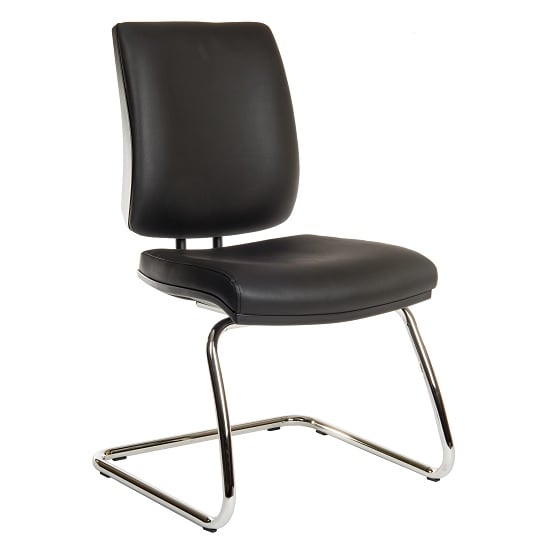 Photo of Dessau visitor deluxe chair in black pu with chrome frame