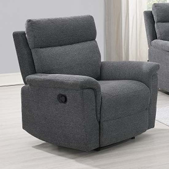 Photo of Dessel chenille fabric electric recliner chair in grey