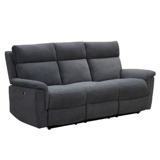 Product photograph of Dessel Chenille Fabric Fixed 3 Seater Sofa In Grey from Furniture in Fashion