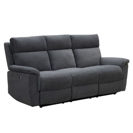 Read more about Dessel chenille fabric fixed 3 seater sofa in grey