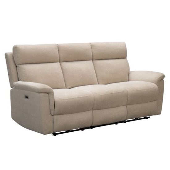 Read more about Dessel chenille fabric fixed 3 seater sofa in natural