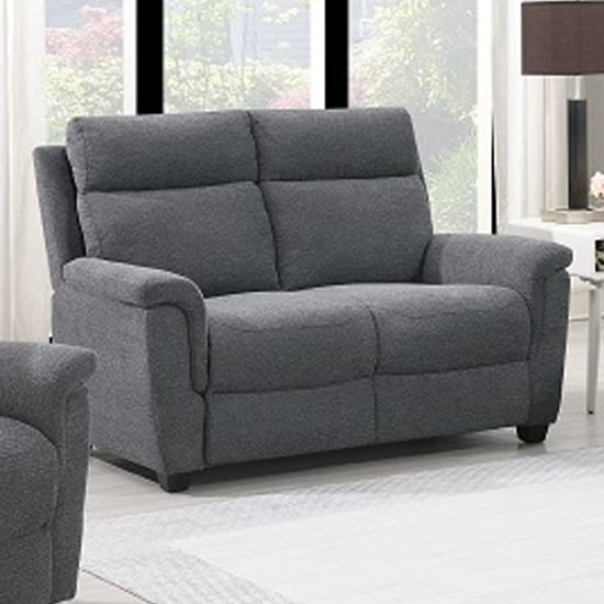 Product photograph of Dessel Fabric Electric Recliner 2 Seater Sofa In Grey from Furniture in Fashion