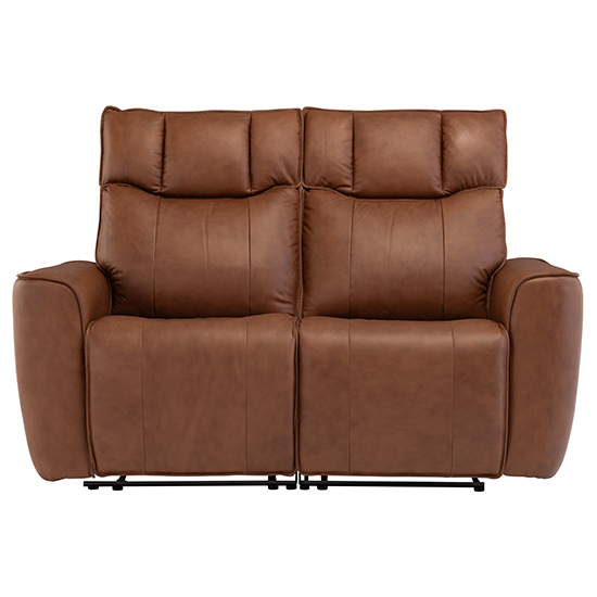 Read more about Dessel faux leather electric recliner 2 seater sofa in tan