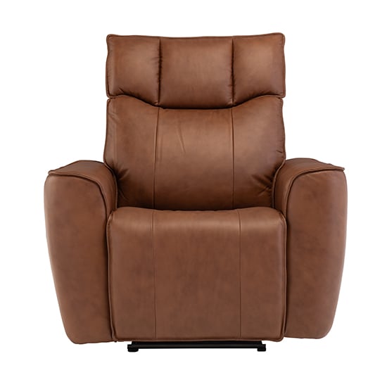 Product photograph of Dessel Faux Leather Electric Recliner Armchair In Tan from Furniture in Fashion