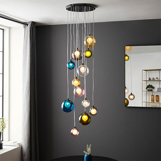 Read more about Destin 12 lights cluster ceiling pendant light in polished black