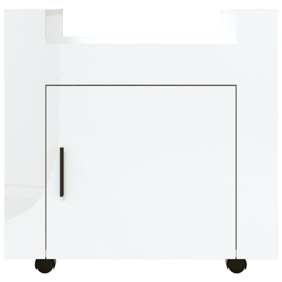 Destin High Gloss Office Pedestal Trolley In White_4