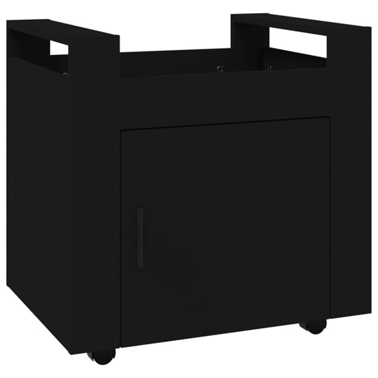 Destin Wooden Office Pedestal Trolley In Black_3
