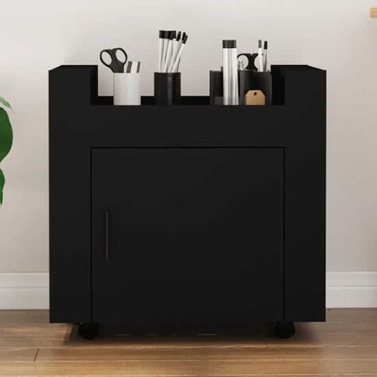 Product photograph of Destin Wooden Office Pedestal Trolley In Black from Furniture in Fashion