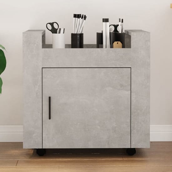 Read more about Destin wooden office pedestal trolley in concrete effect