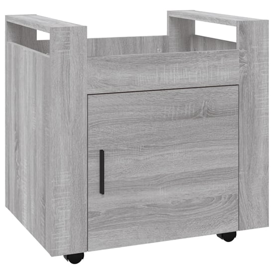 Destin Wooden Office Pedestal Trolley In Grey Sonoma Oak_3