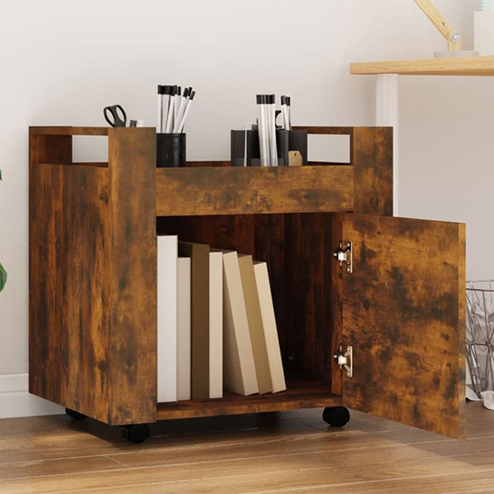 Destin Wooden Office Pedestal Trolley In Smoked Oak_2
