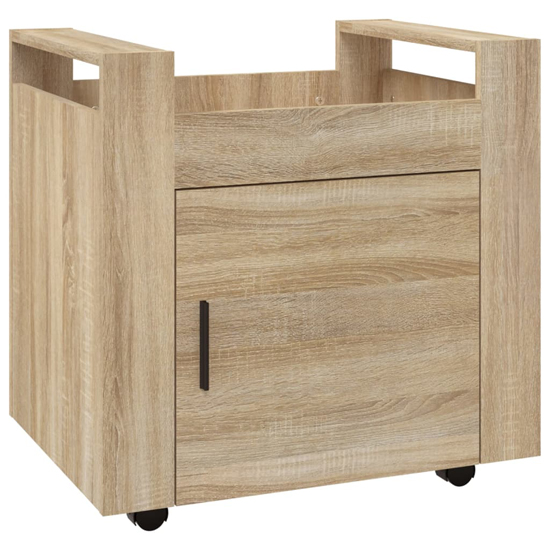 Destin Wooden Office Pedestal Trolley In Sonoma Oak_3