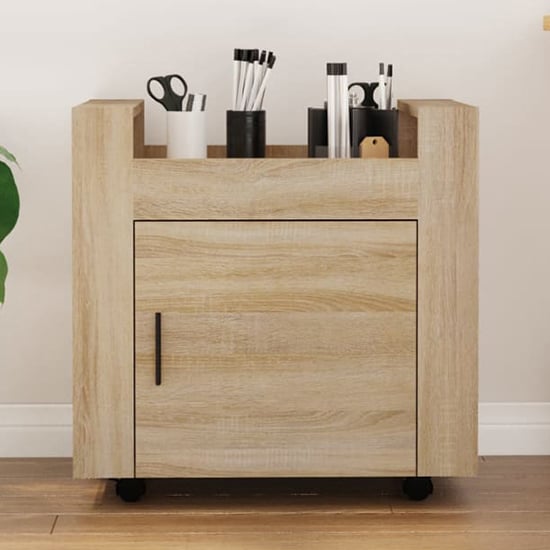 Read more about Destin wooden office pedestal trolley in sonoma oak