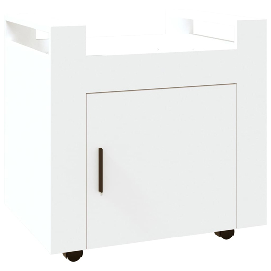 Destin Wooden Office Pedestal Trolley In White_3