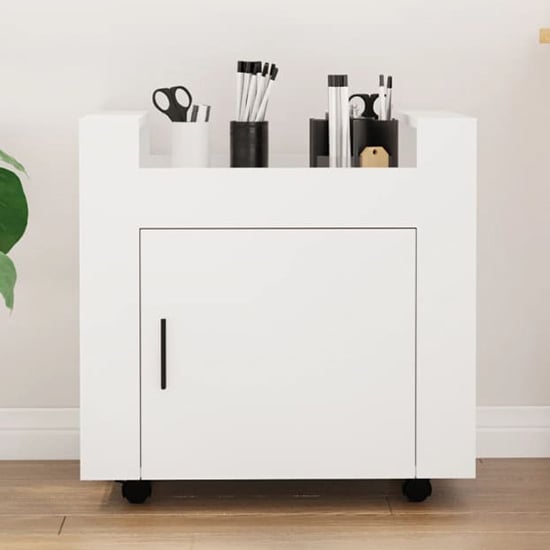 Read more about Destin wooden office pedestal trolley in white
