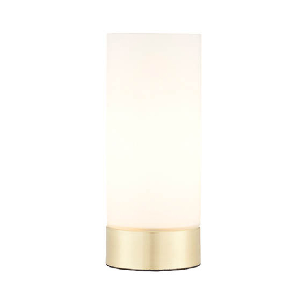 Destin Opal Glass Cylindrical Shade USB Table Lamp In Brass
