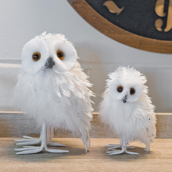 Read more about Destin polystyrene owl sculpture in white