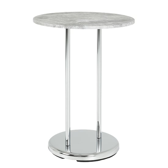 Read more about Destin round wooden side table in concrete effect