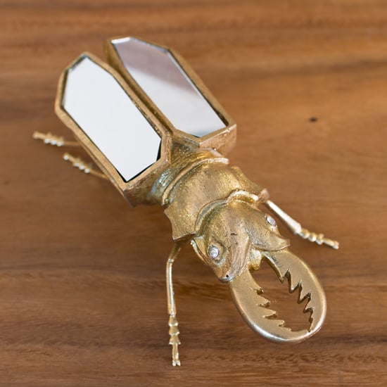 destin scarab beetle ornament in gold
