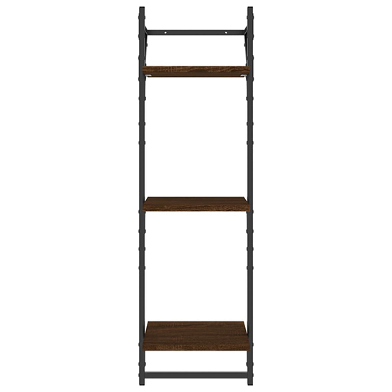Destin Set Of 2 Wooden Wall Shelf 3-Tier In Brown Oak
