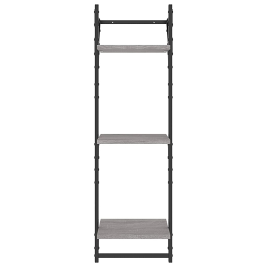 Destin Set Of 2 Wooden Wall Shelf 3-Tier In Grey Sonoma Oak