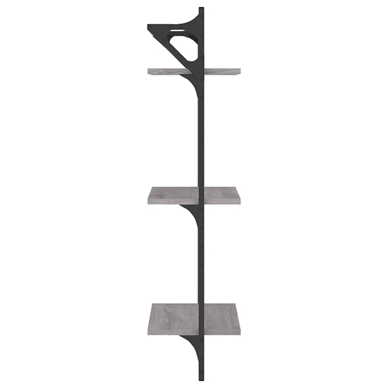 Destin Set Of 2 Wooden Wall Shelf 3-Tier In Grey Sonoma Oak