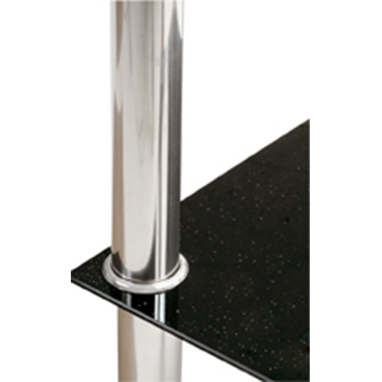 Destin Square Glass Side Table In Black With Chrome Base