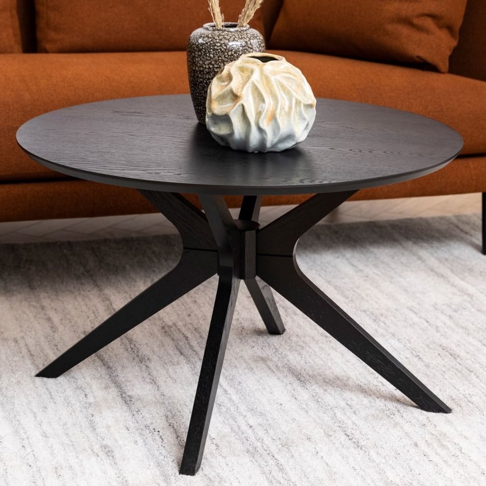 Read more about Destin wooden coffee table round in black